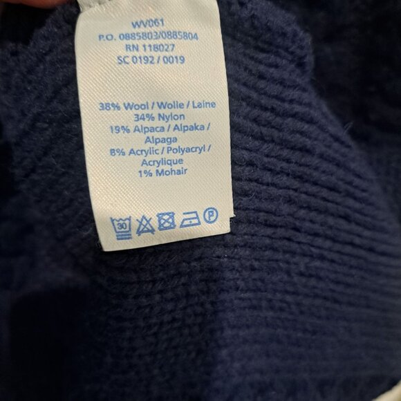Boden Size 16 Cable Knit Sweater Black & Blue Wool/Alpaca Blend Warm Winter - Picture 5 of 9